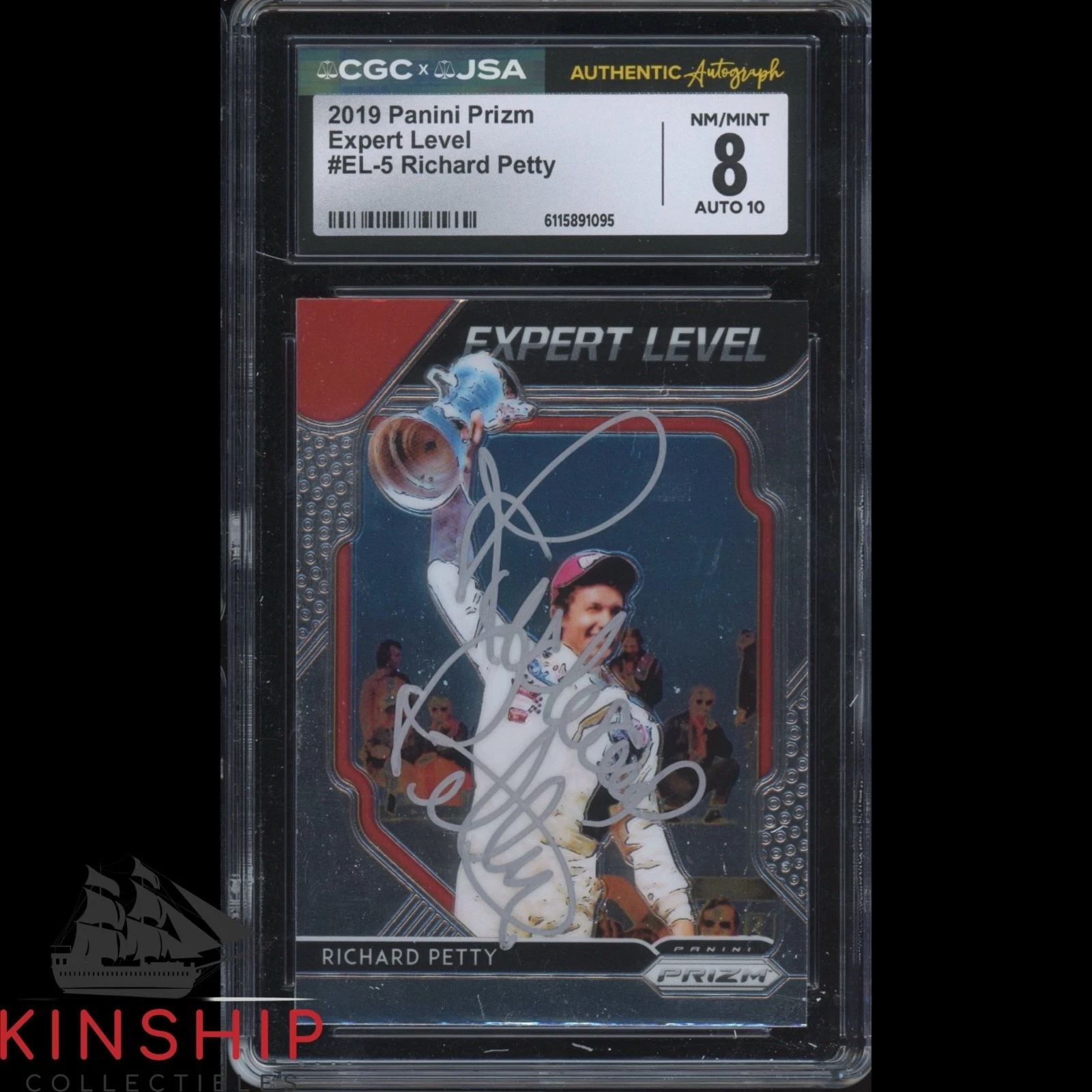 Richard Petty signed 2019 Panini Prizm Card JSA CGC Slab NASCAR Auto 10 C6028