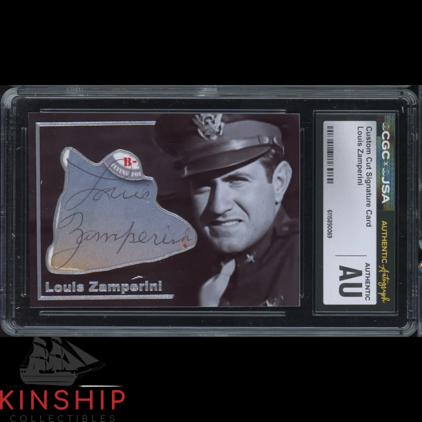 Louis Zamperini signed Cut Custom Trading Card JSA CGC Slab WWII Auto C5971