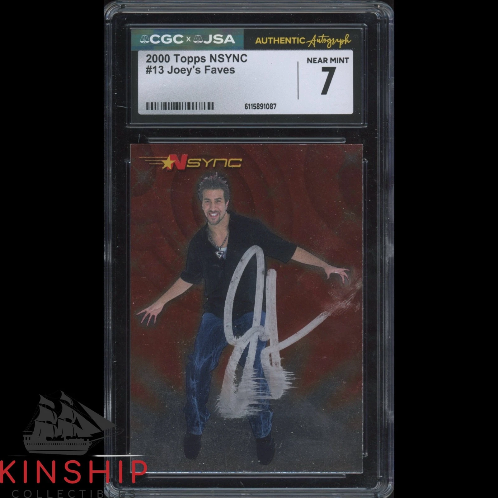 Joey Fatone signed 2000 Topps NSYNC Card JSA CGC Slab Music Auto C5841