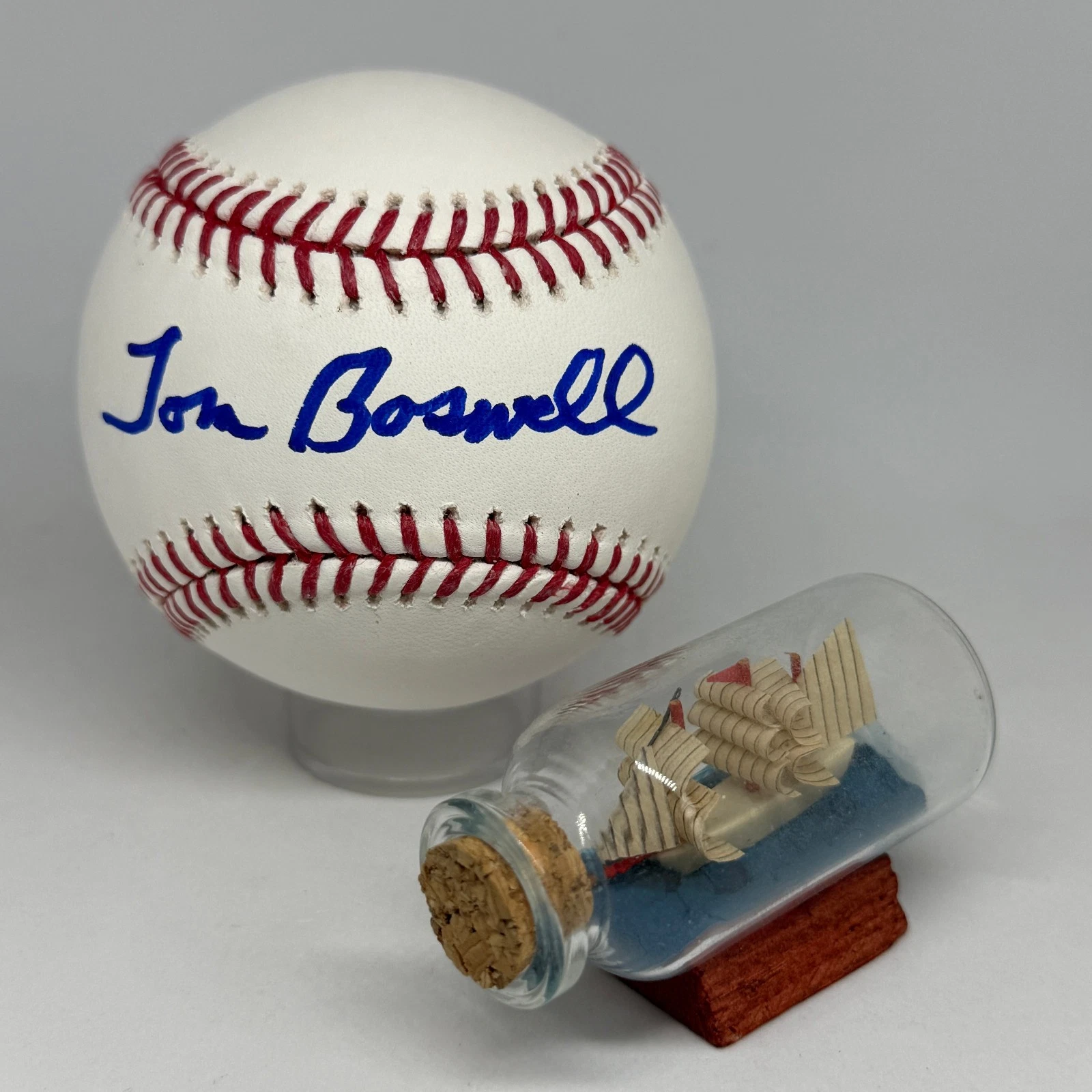 Thomas Boswell signed Rawlings OML Baseball JSA COA Spink HOF Writer Tom A4354
