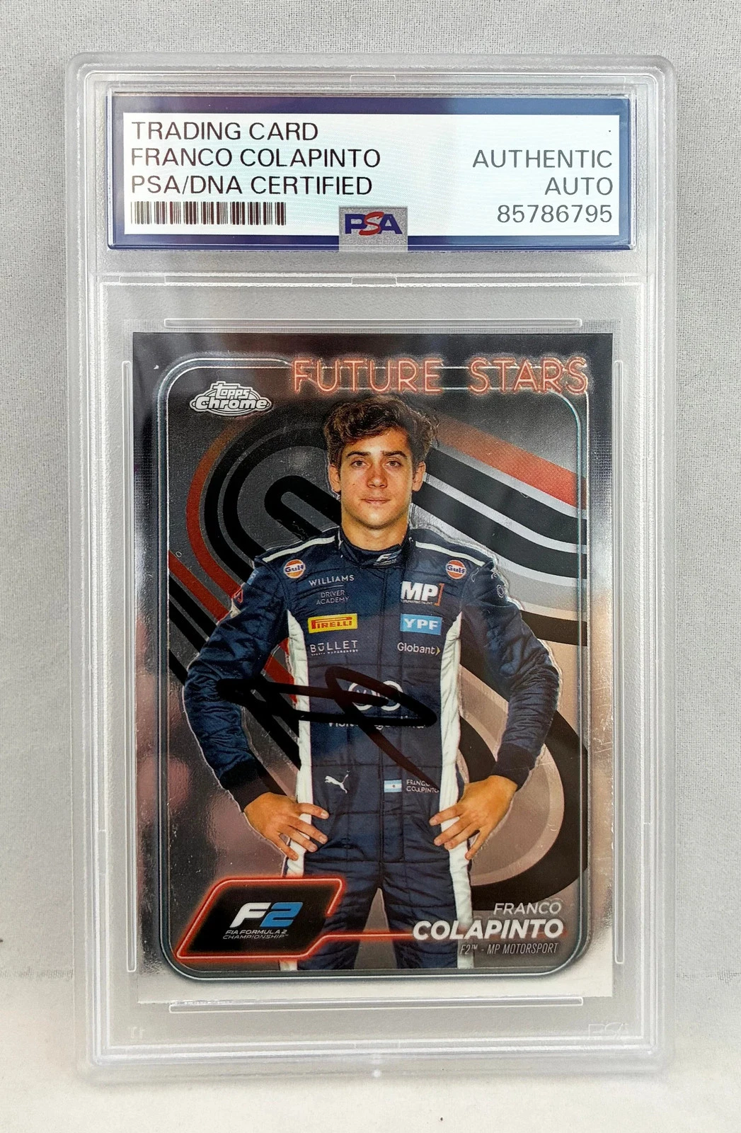Franco Colapinto Signed Rookie Card 2024 Topps Chrome #24 F2 PSA/DNA COA