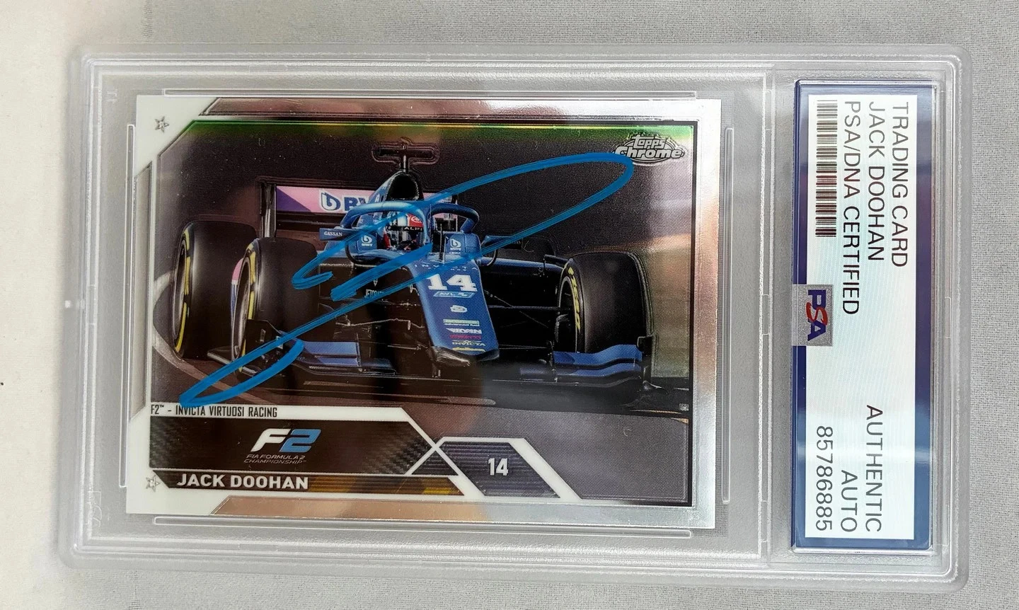 Jack Doohan Signed Rookie Card 2023 Topps Chrome #124 F2 PSA/DNA 1 COA