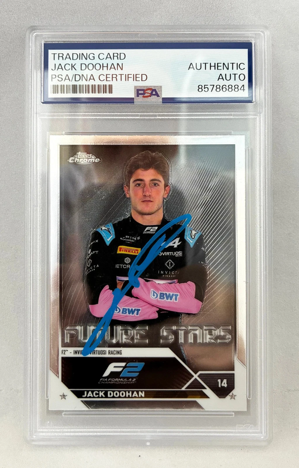 Jack Doohan Signed Rookie Card 2023 Topps Chrome #72 F2 PSA/DNA COA