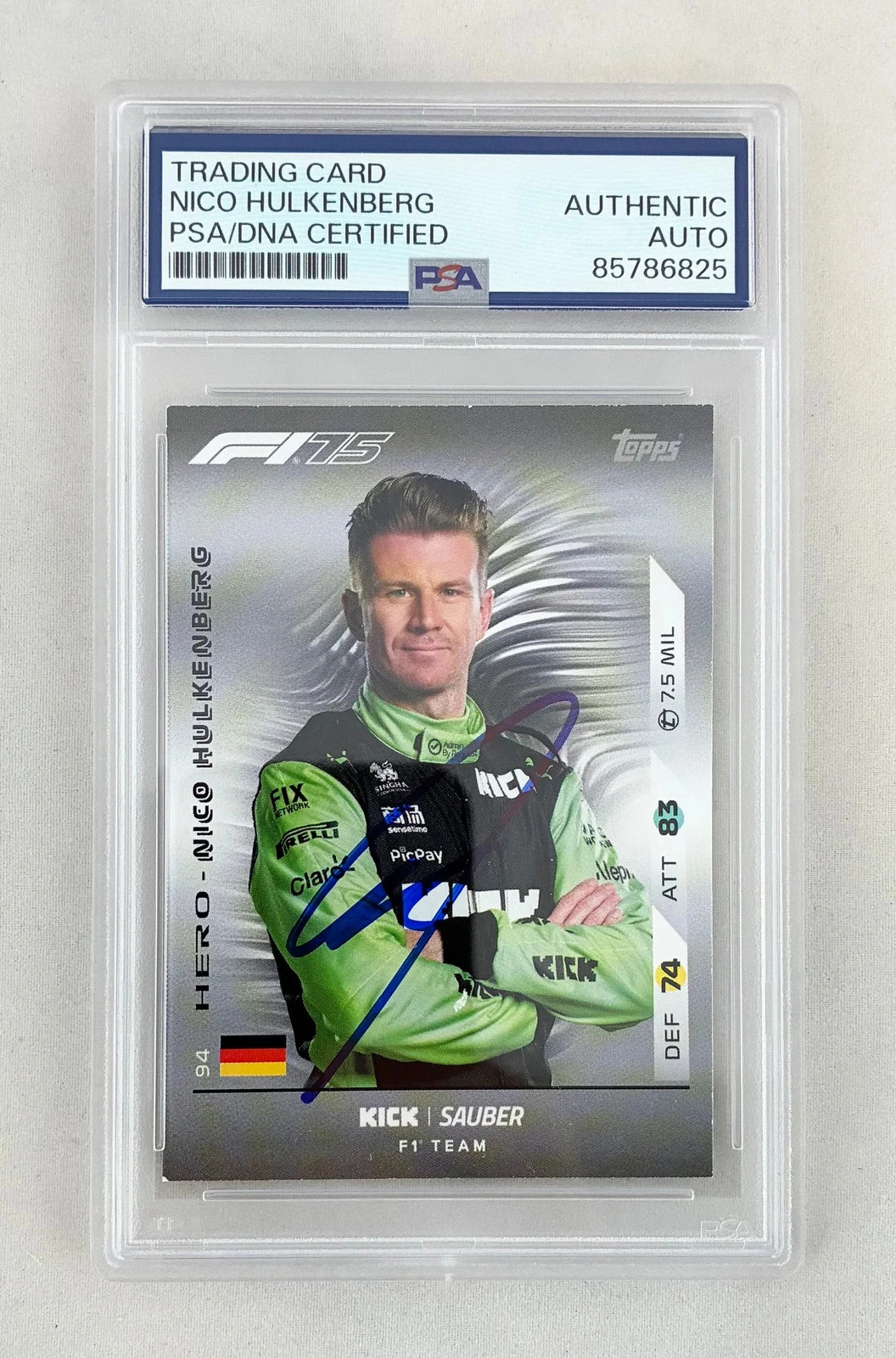 Nico Hulkenberg Signed Card 2025 Topps Turbo Attax F1 PSA/DNA COA