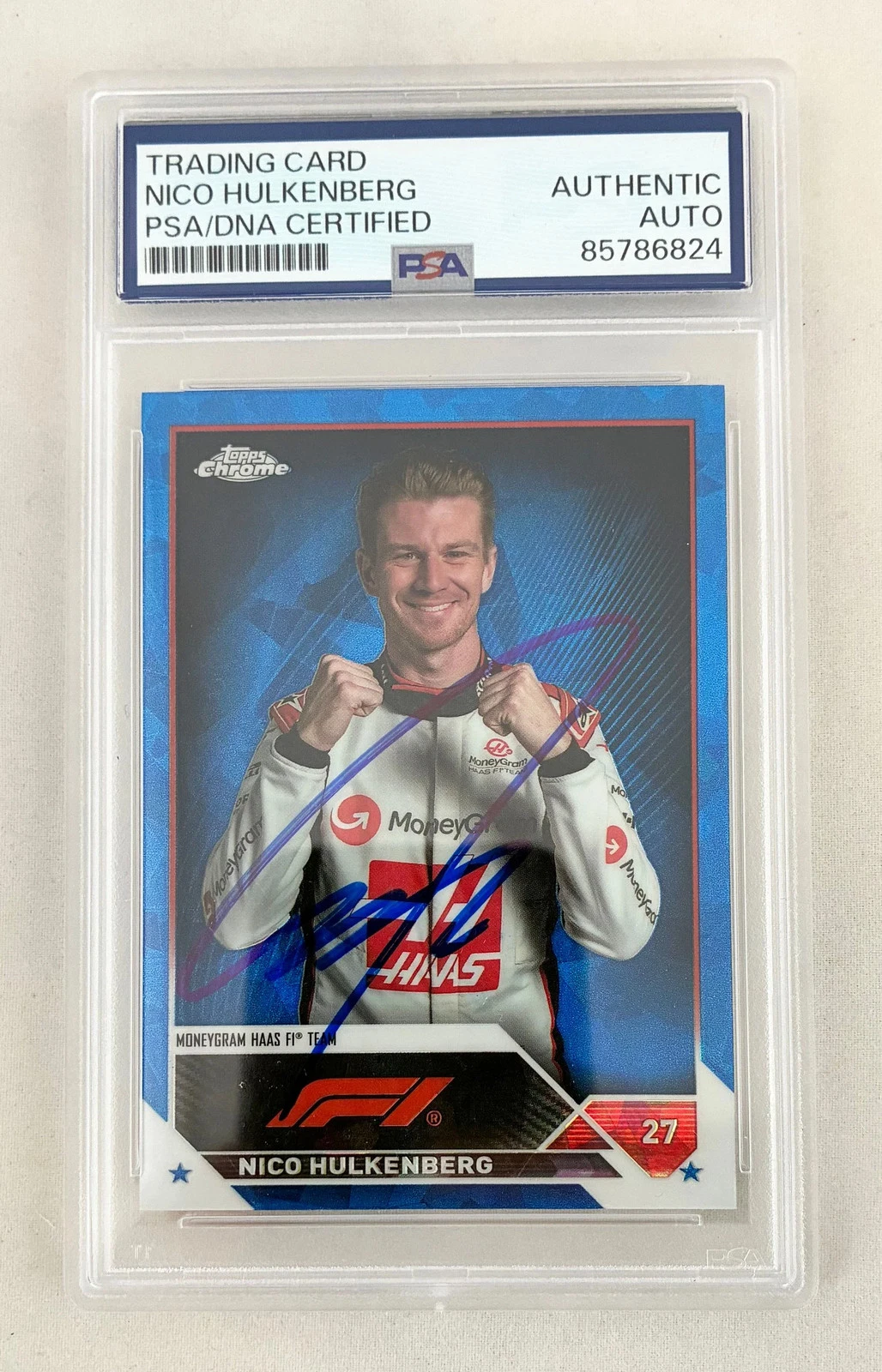 Nico Hulkenberg Signed Rookie Card 2020 Topps Chrome Sapphire F1 #46 PSA/DNA COA