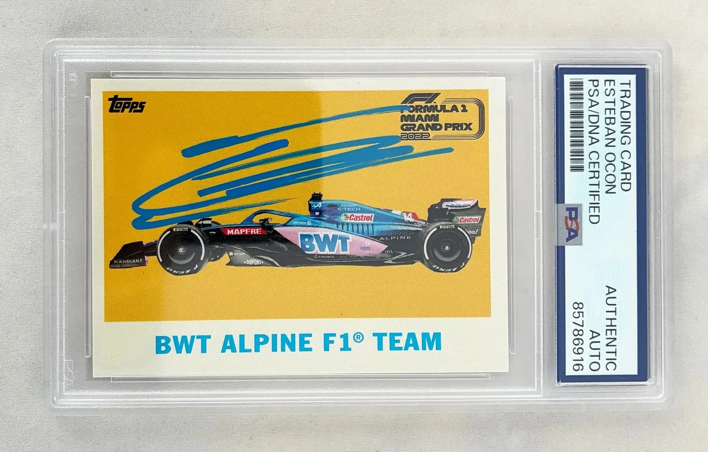Esteban Ocon Signed Card 2022 Topps Miami GP F1 PSA/DNA 1 COA