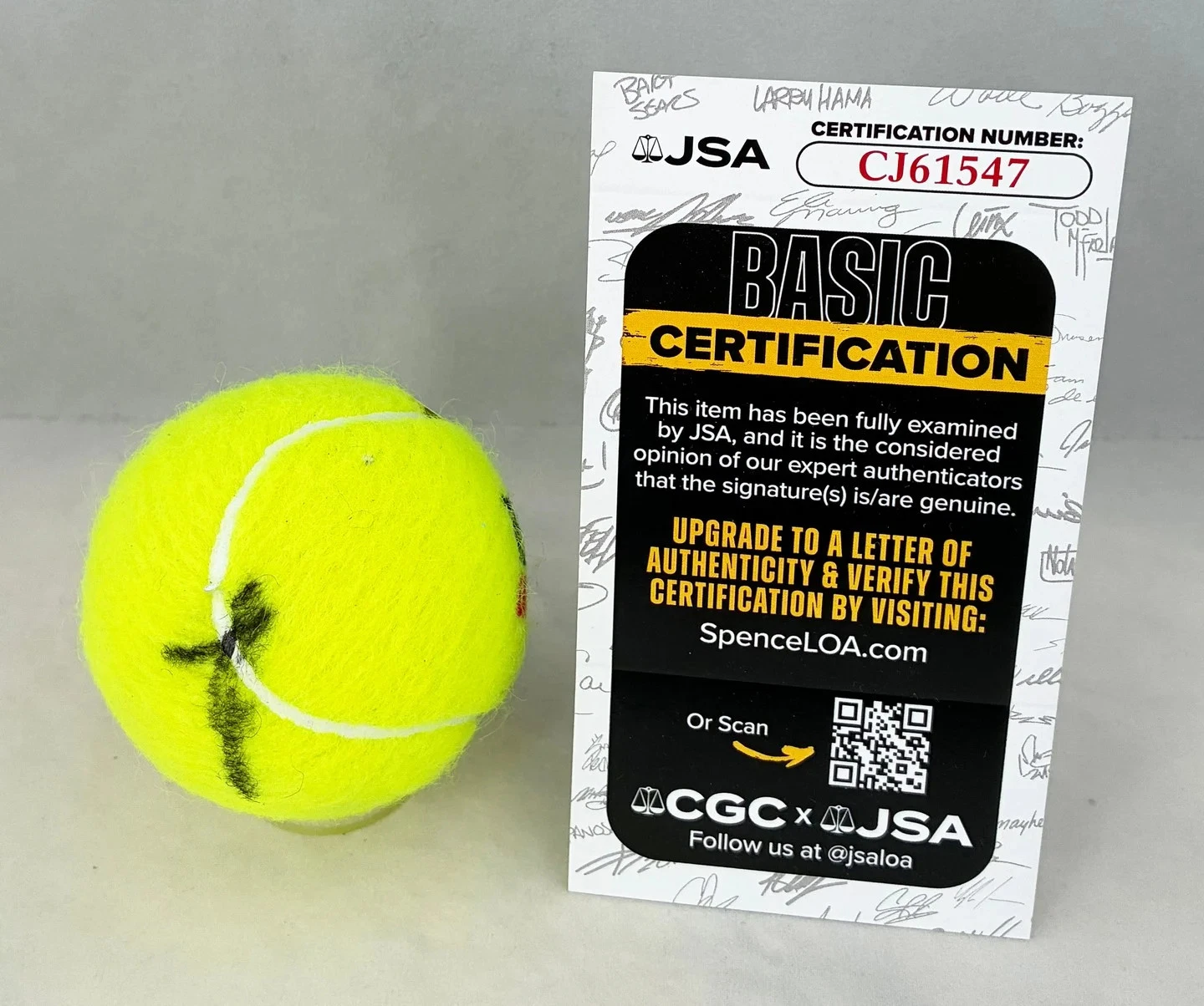 Jannik Sinner Signed Tennis Ball US Open JSA COA