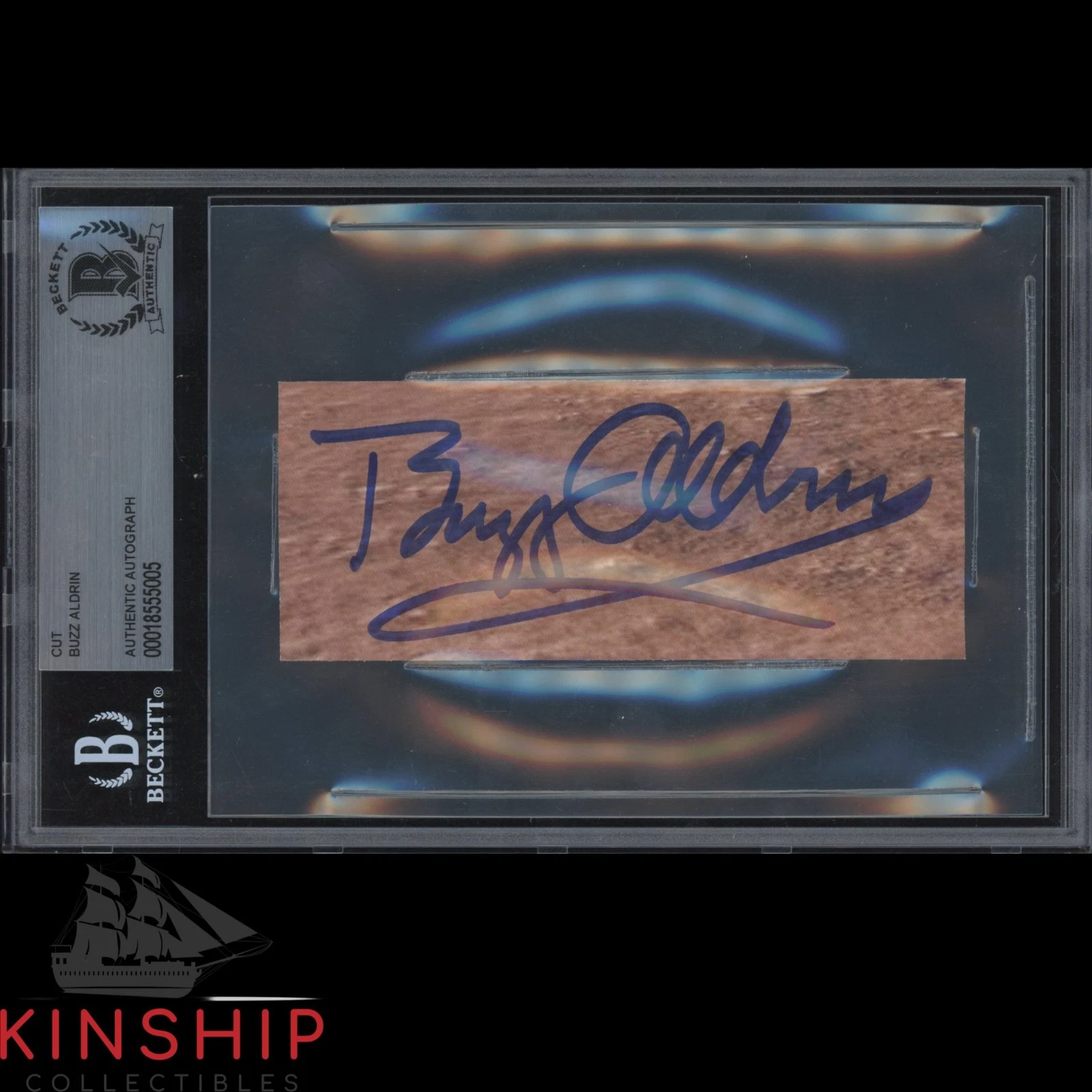 Buzz Aldrin signed Cut BAS Beckett Slab Auto Apollo 11 Space Astronaut C6074