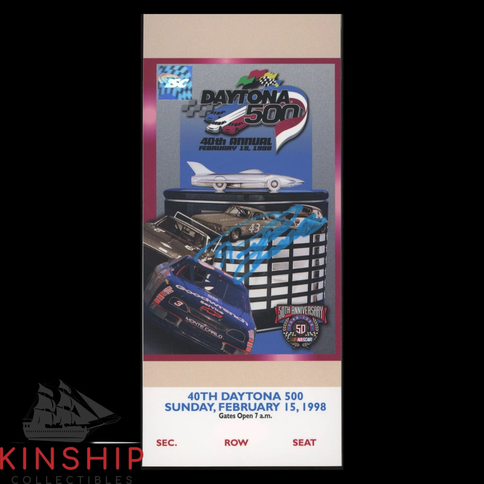 Richard Childress signed 1998 Daytona 500 Ticket JSA COA Dale Sr NASCAR Z2568