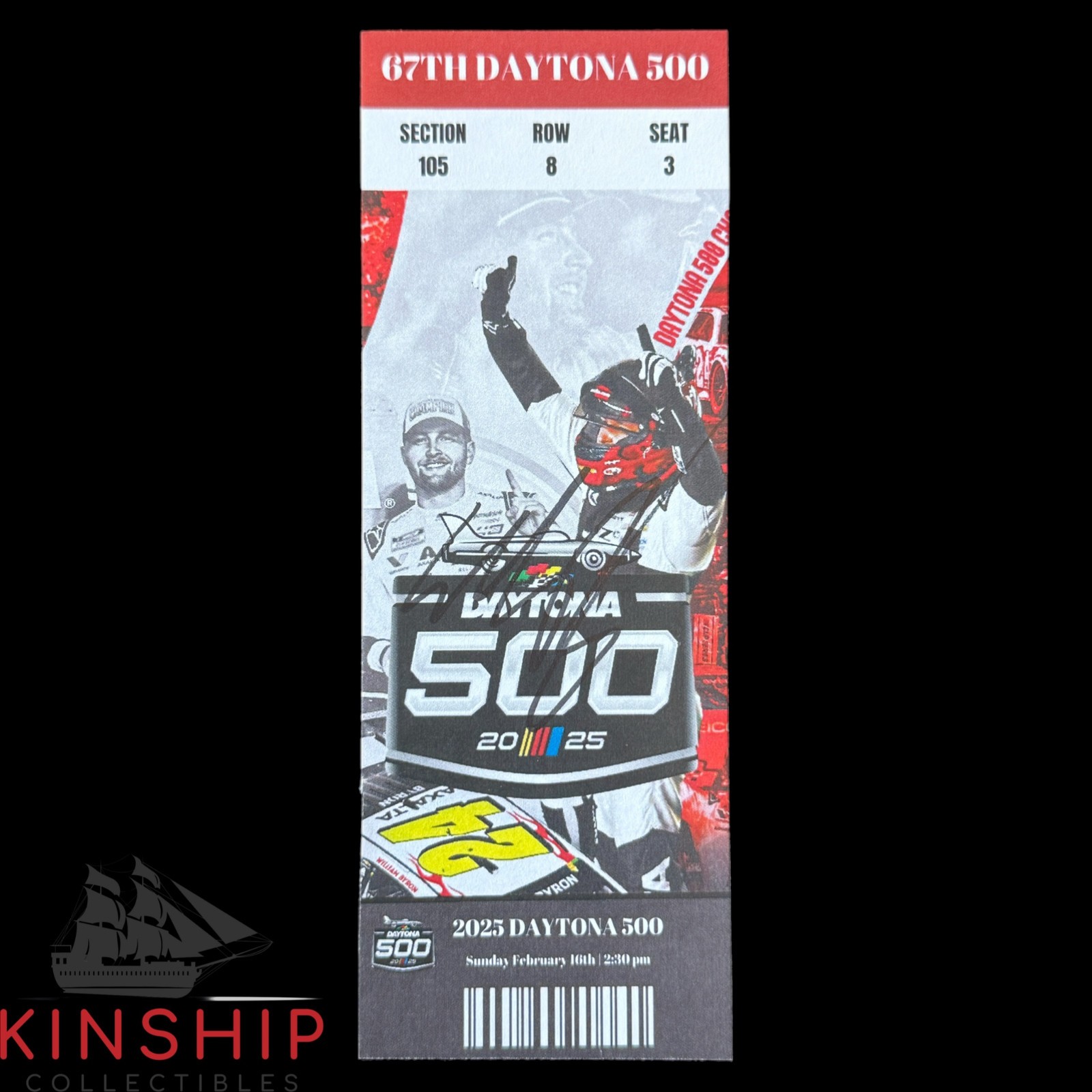 William Byron signed 2025 Daytona 500 Replica Ticket JSA COA NASCAR Auto Z2579