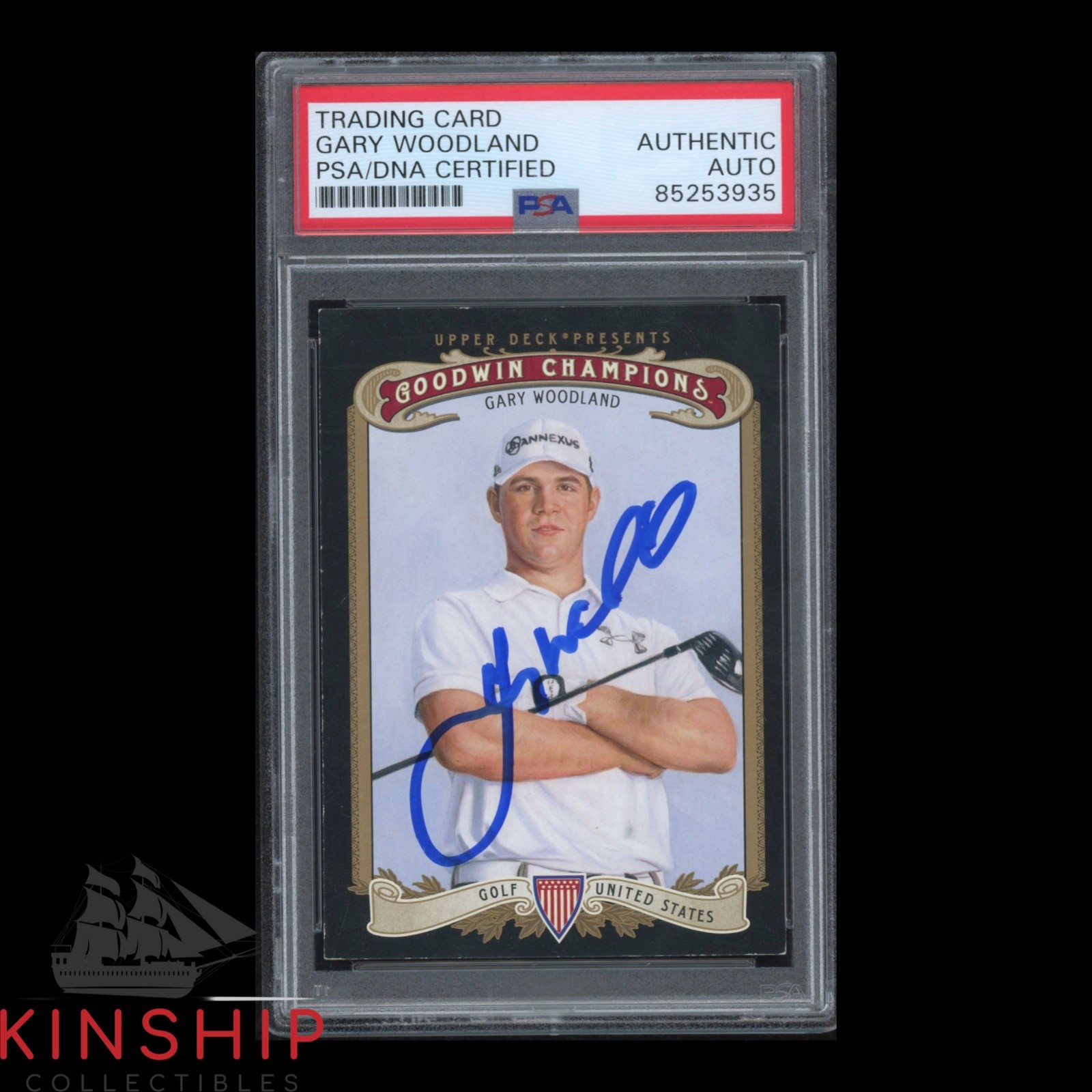 Gary Woodland signed 2012 Goodwin Champion Card PSA DNA Slab Golf PGA Auto C6076
