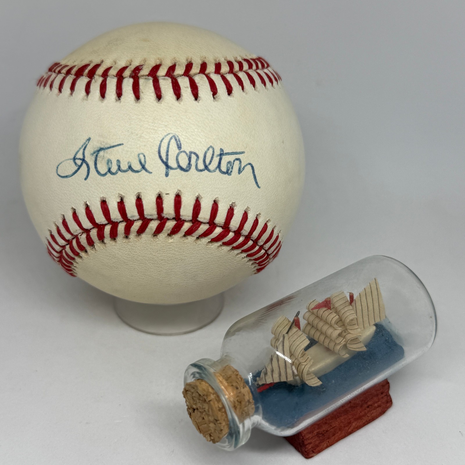 Steve Carlton signed Rawlings ONL Baseball JSA COA Phillies Auto HOF A4391