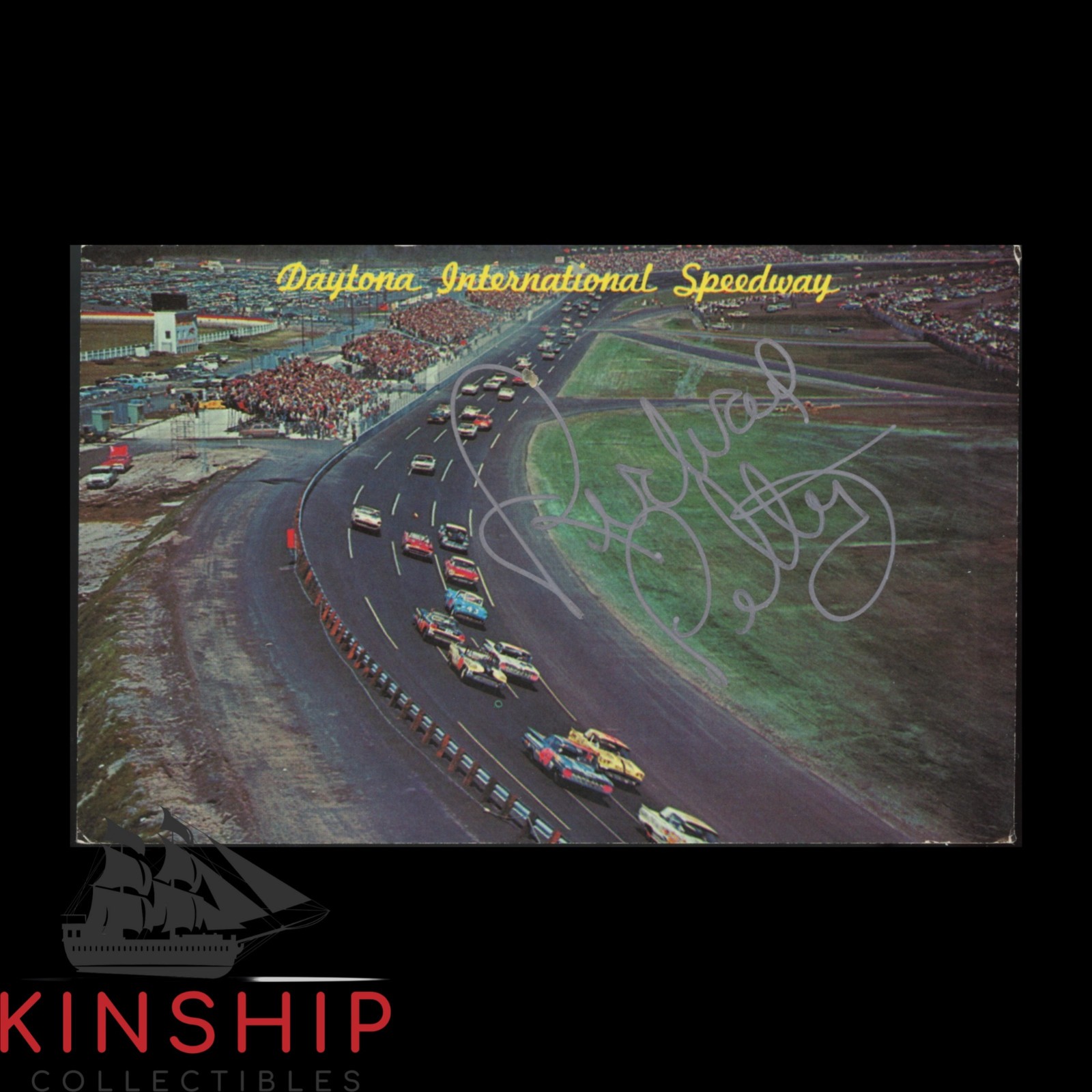 Richard Petty signed Daytona International Speedway Postcard JSA NASCAR Z2602