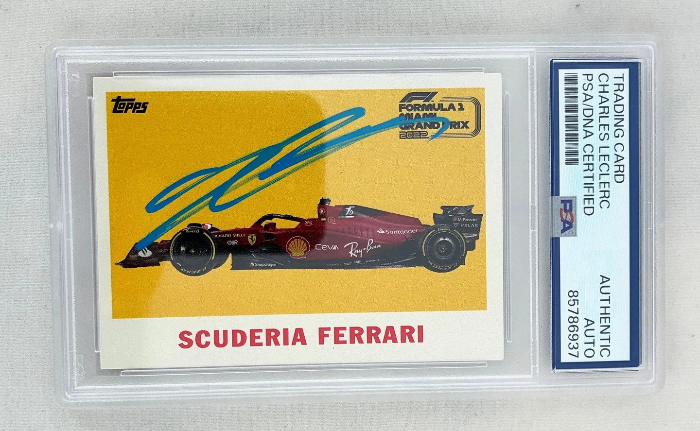 Charles Leclerc Signed Card 2022 Topps Miami GP F1 PSA/DNA COA