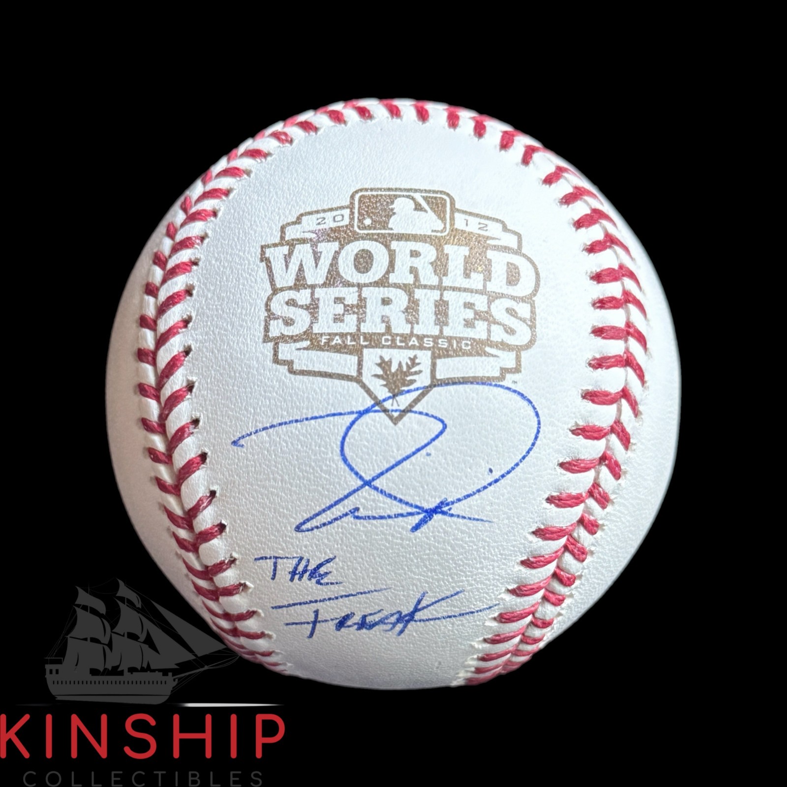 Tim Lincecum signed Rawlings 2012 World Series Logo Baseball JSA Inscribed Auto