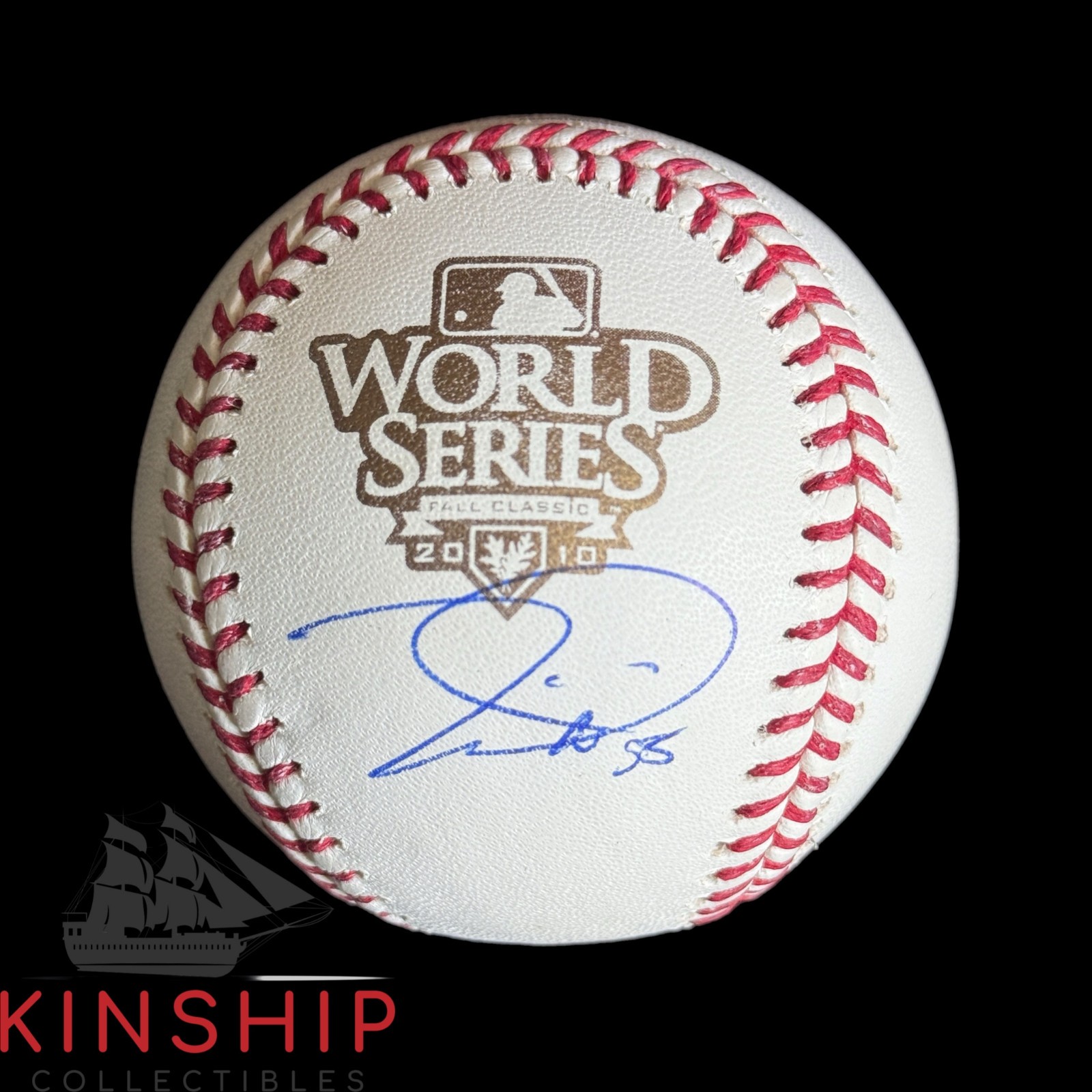 Tim Lincecum signed Rawlings 2010 World Series Logo Baseball JSA Giants Auto