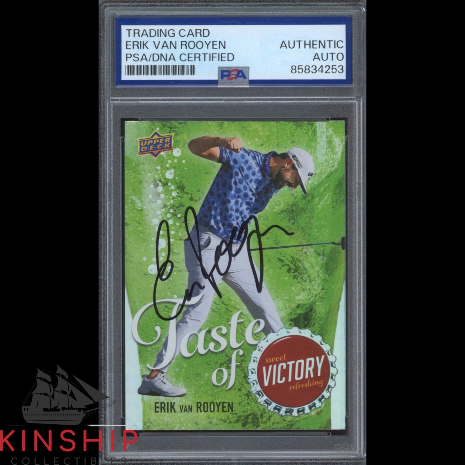 Erik Van Rooyen signed 2026 Upper Deck Golf Card PSA DNA Slab Masters Auto C6093