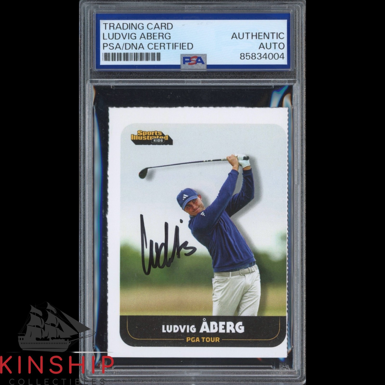Ludvig Aberg signed 2024 SI for Kids Rookie Card PSA DNA Slab Golf Auto C6088