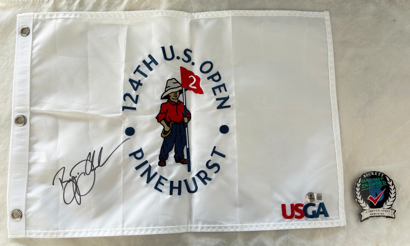 Bryson Dechambeau Signed 2024 US Open Championship Flag Beckett BAS 1 COA