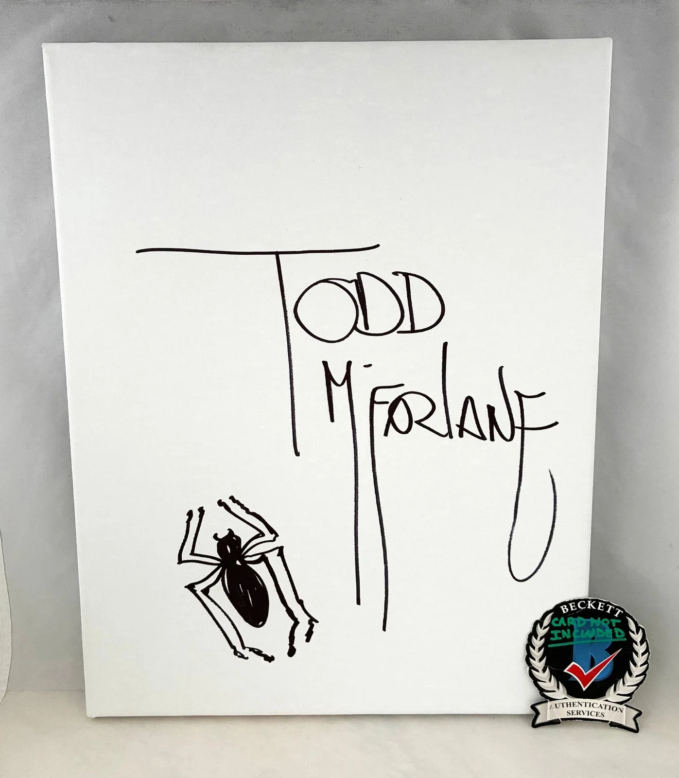 Todd McFarlane Signed Hand Drawn Sketch 11x14 Canvas Spider-Man Beckett BAS COA