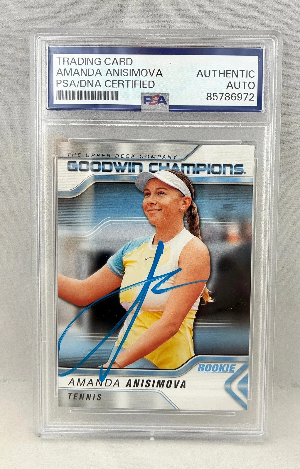 Amanda Anisimova Signed Rookie Card 2023 Upper Deck Goodwin Champions #58 PSA...