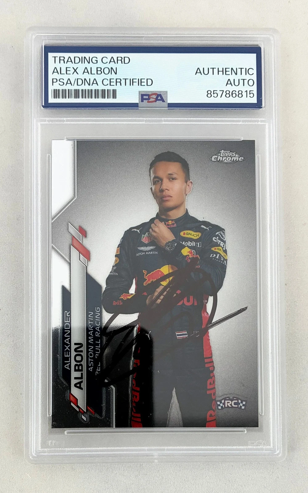 Alex Albon Signed Rookie Card 2020 Topps Chrome #5 F1 PSA/DNA COA