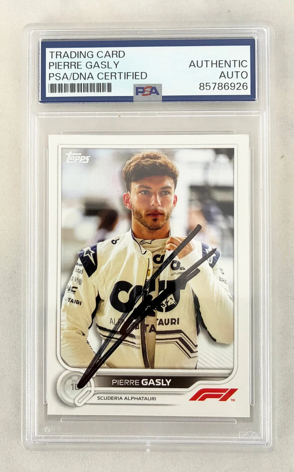 Pierre Gasly Signed Card 2022 Topps #45 F1 PSA/DNA COA