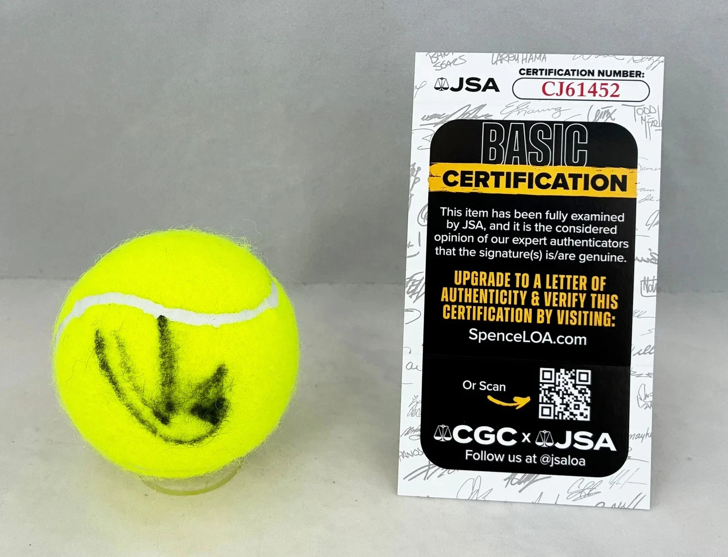 Darwin Blanch Signed Tennis Ball JSA COA