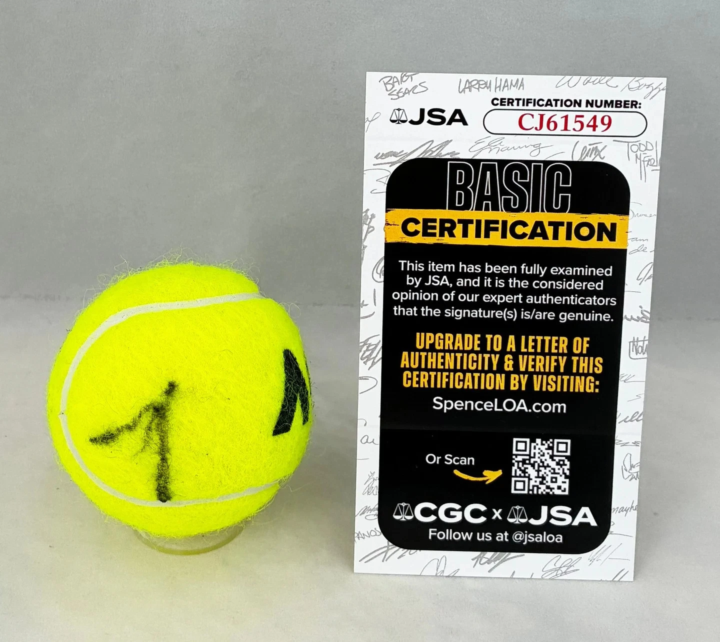 Jannik Sinner Signed Tennis Ball Australian Open JSA COA