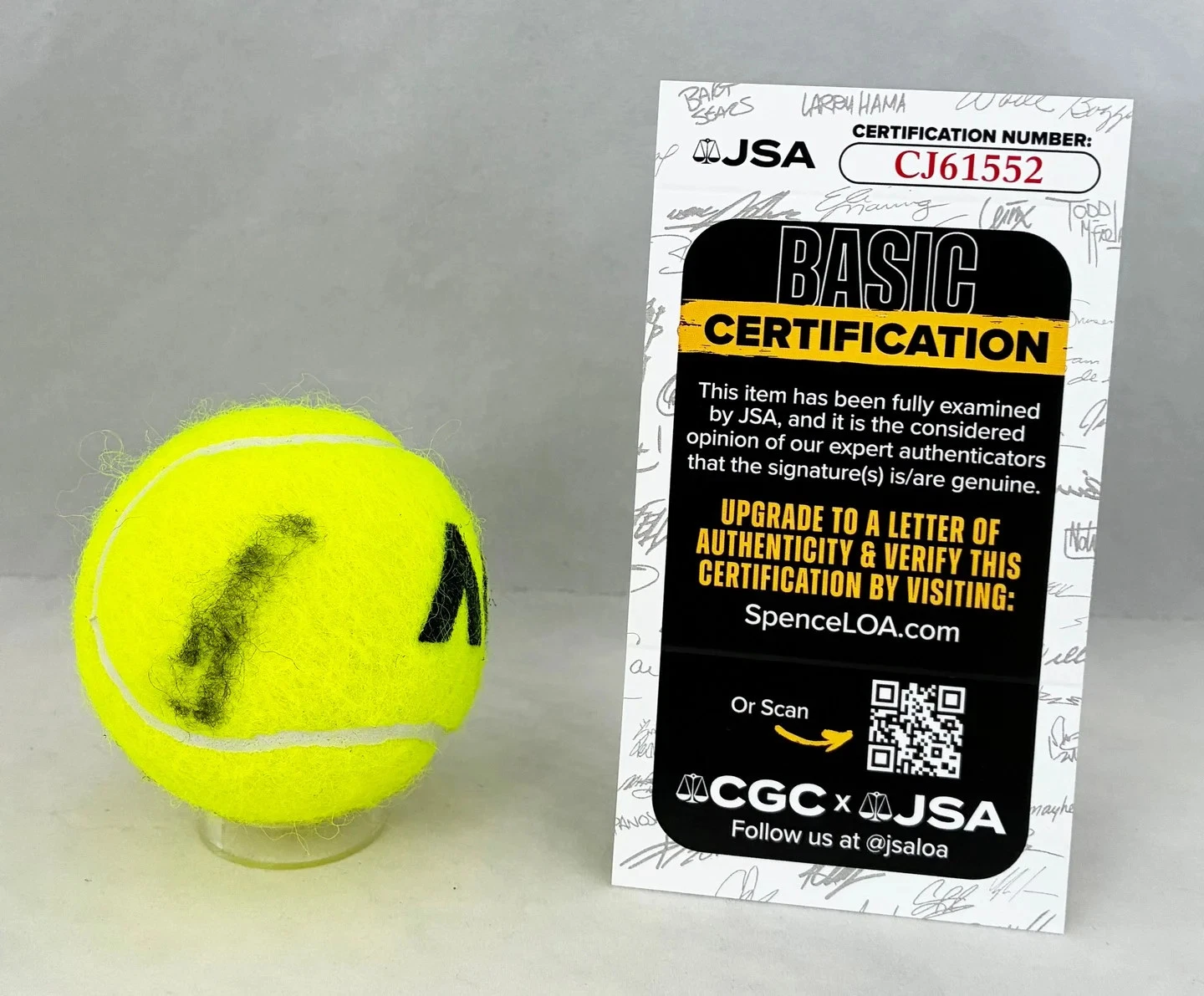 Jannik Sinner Signed Tennis Ball Australian Open JSA 2 COA
