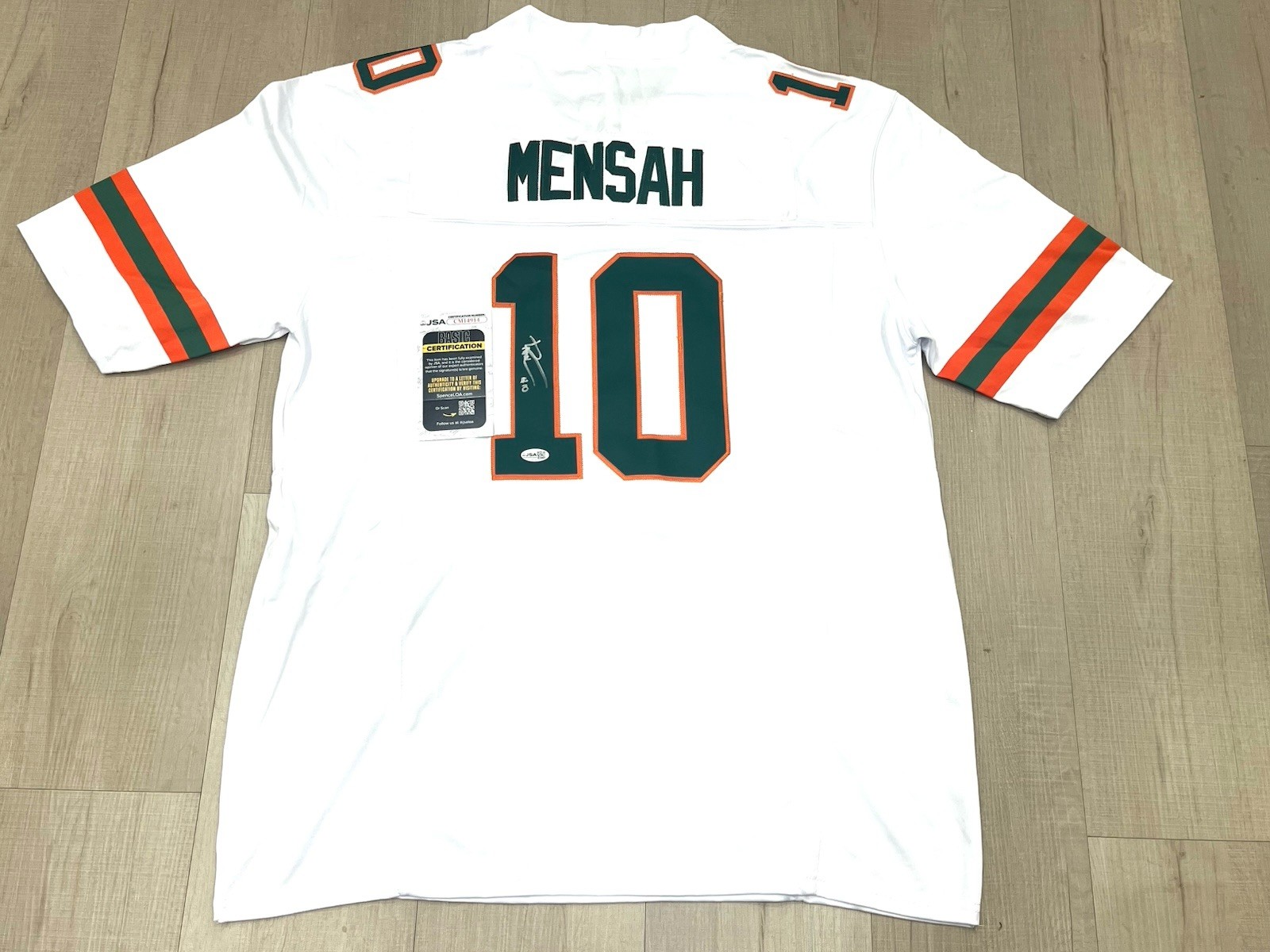 Darian Mensah Signed Miami Hurricanes Jersey  AUTO JSA CERT 3