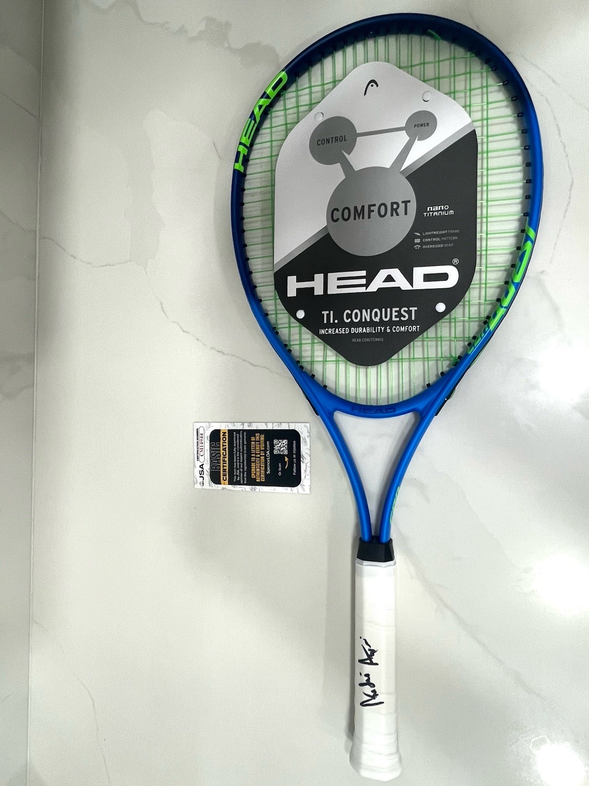 Andre Agassi Signed Head Tennis Racket Racquet Grand Slam Champion JSA CERT