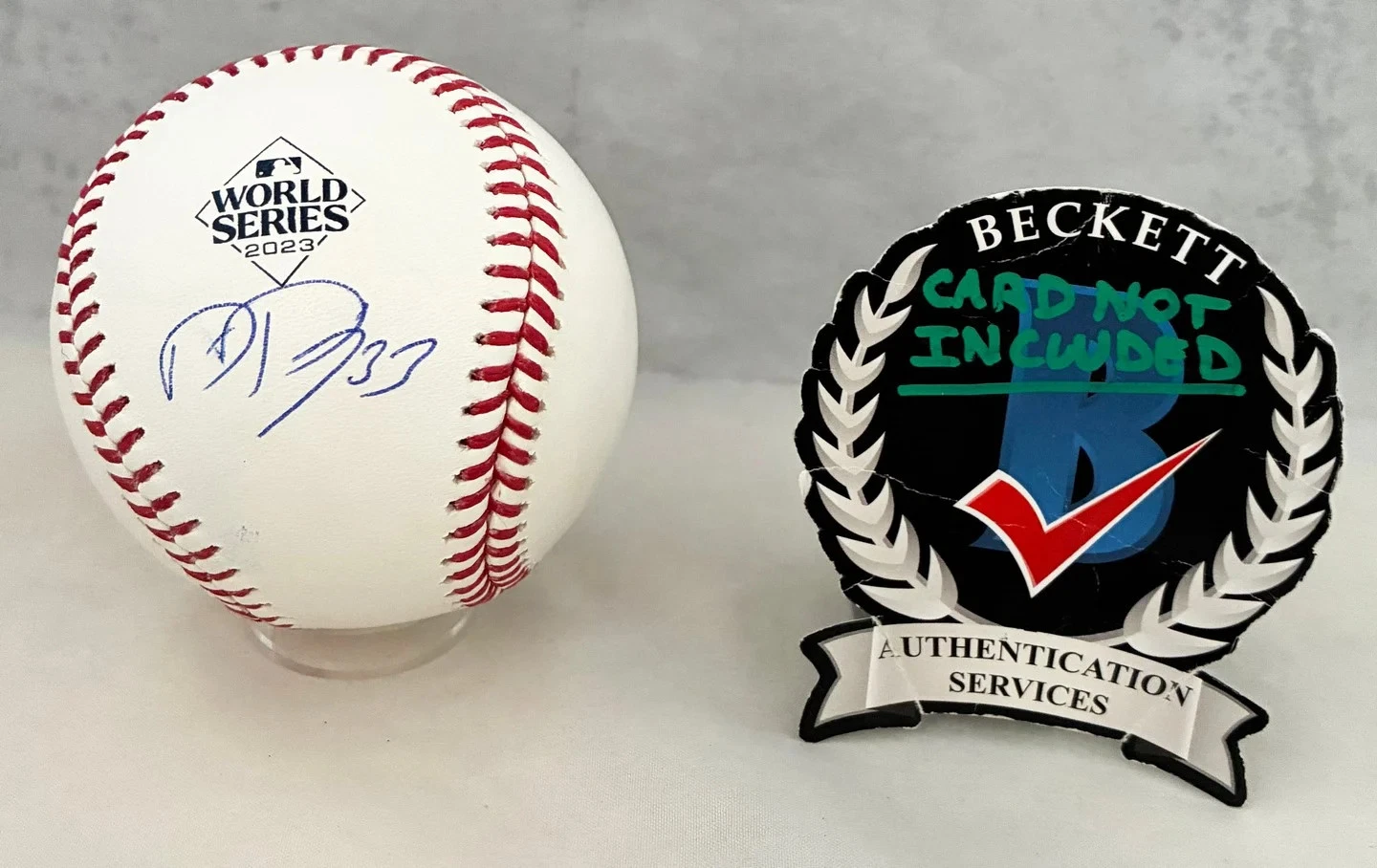 Dane Dunning Signed 2023 World Series Baseball Texas Rangers Beckett BAS COA