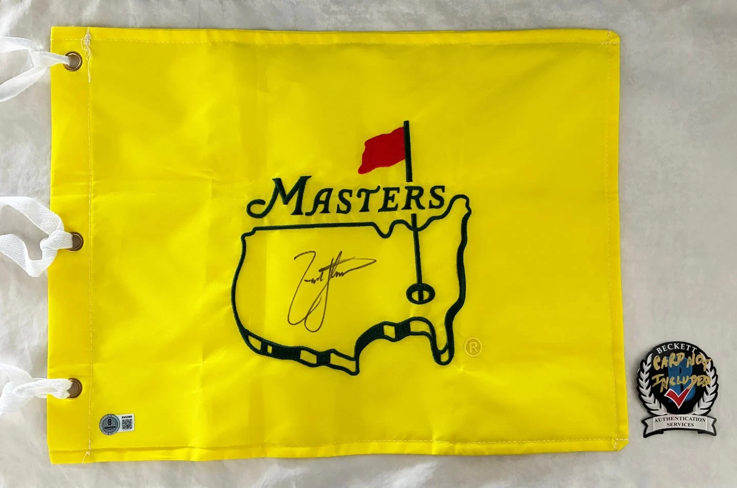 Zach Johnson Signed Undated Masters Flag Beckett BAS COA