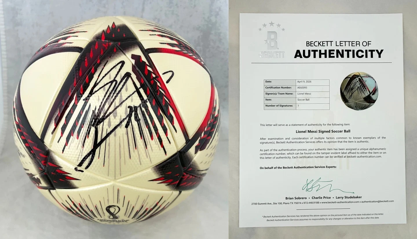 Lionel Messi Signed 2022 World Cup Soccer Ball Argentina Beckett COA