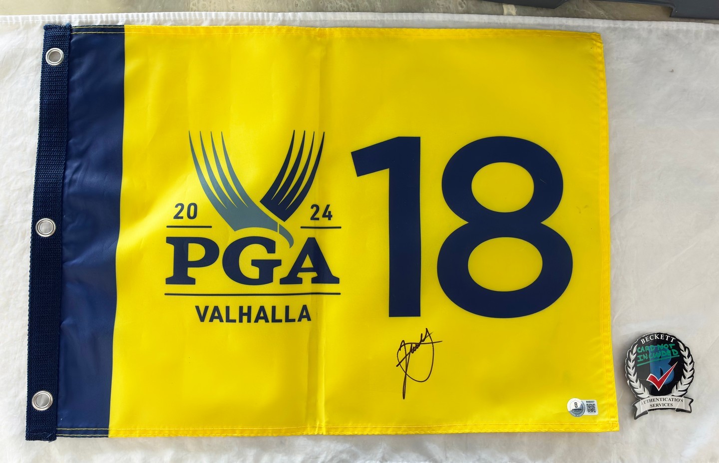 Xander Schauffele Signed 2024 PGA Championship Flag Beckett BAS COA