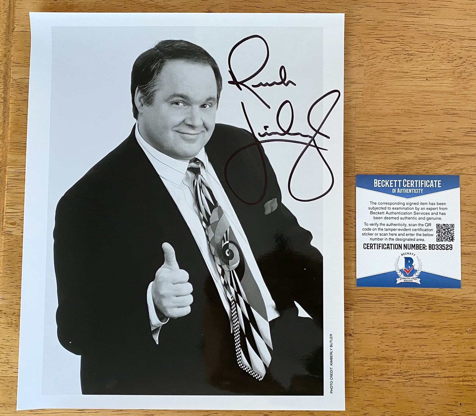 Rush Limbaugh Signed Autographed 8x10 Photo BAS Beckett Conservative Radio Host