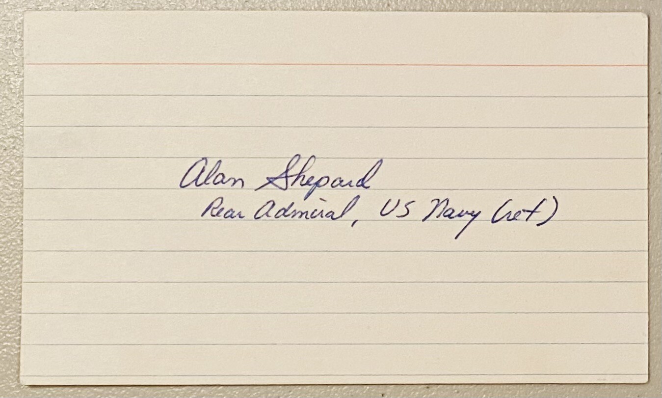 Alan Shepard Vintage Early Signed Autographed 3x5 Card Beckett BAS Apollo 14