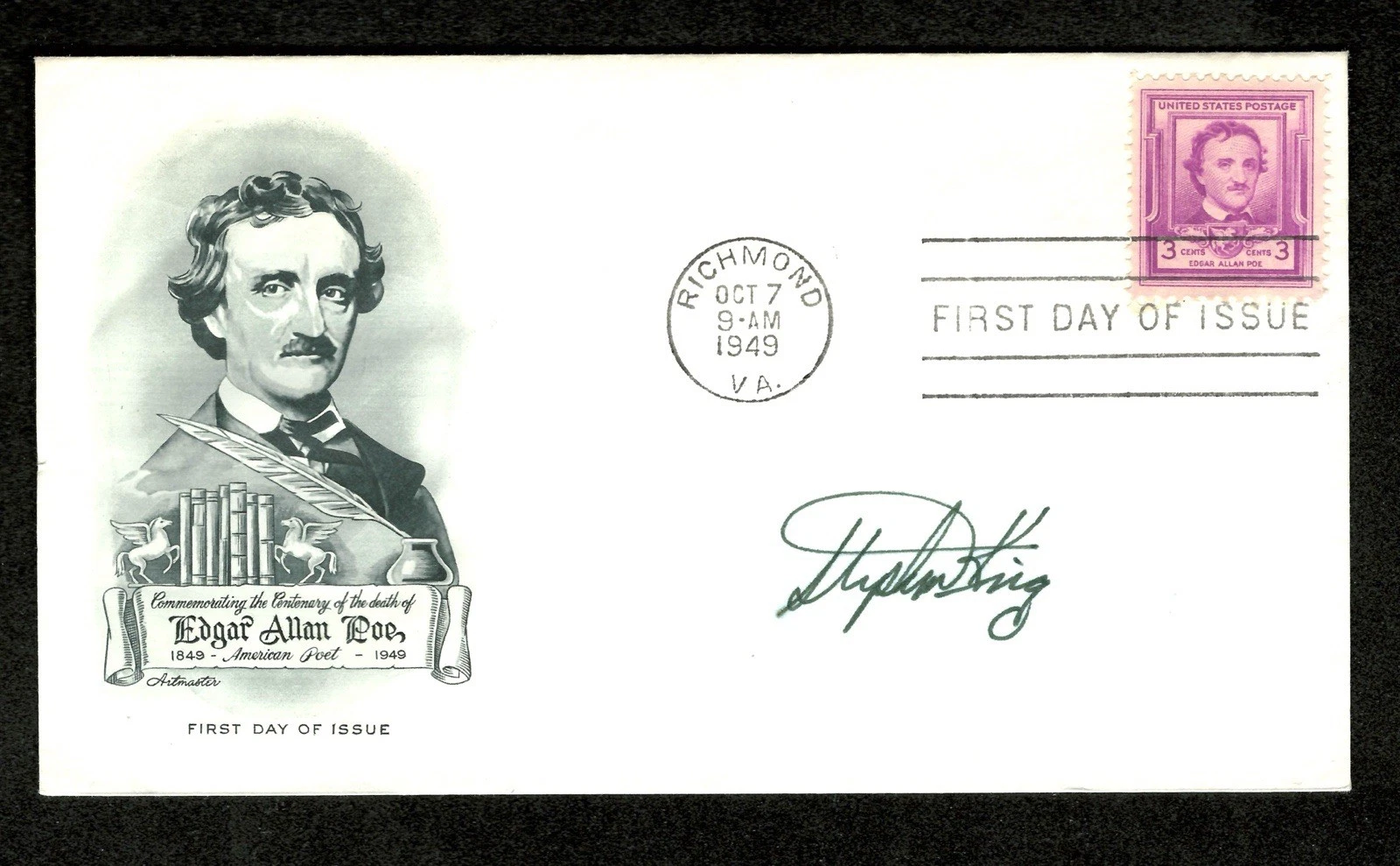 Stephen King Signed Autographed First Day Cover SWAU Cert Horror Author Misery