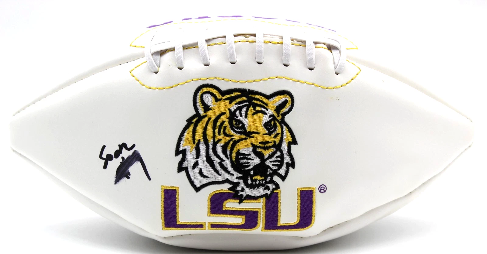 Mansoor Delane Signed LSU Tigers Logo Football w/Beckett BAS BW07986