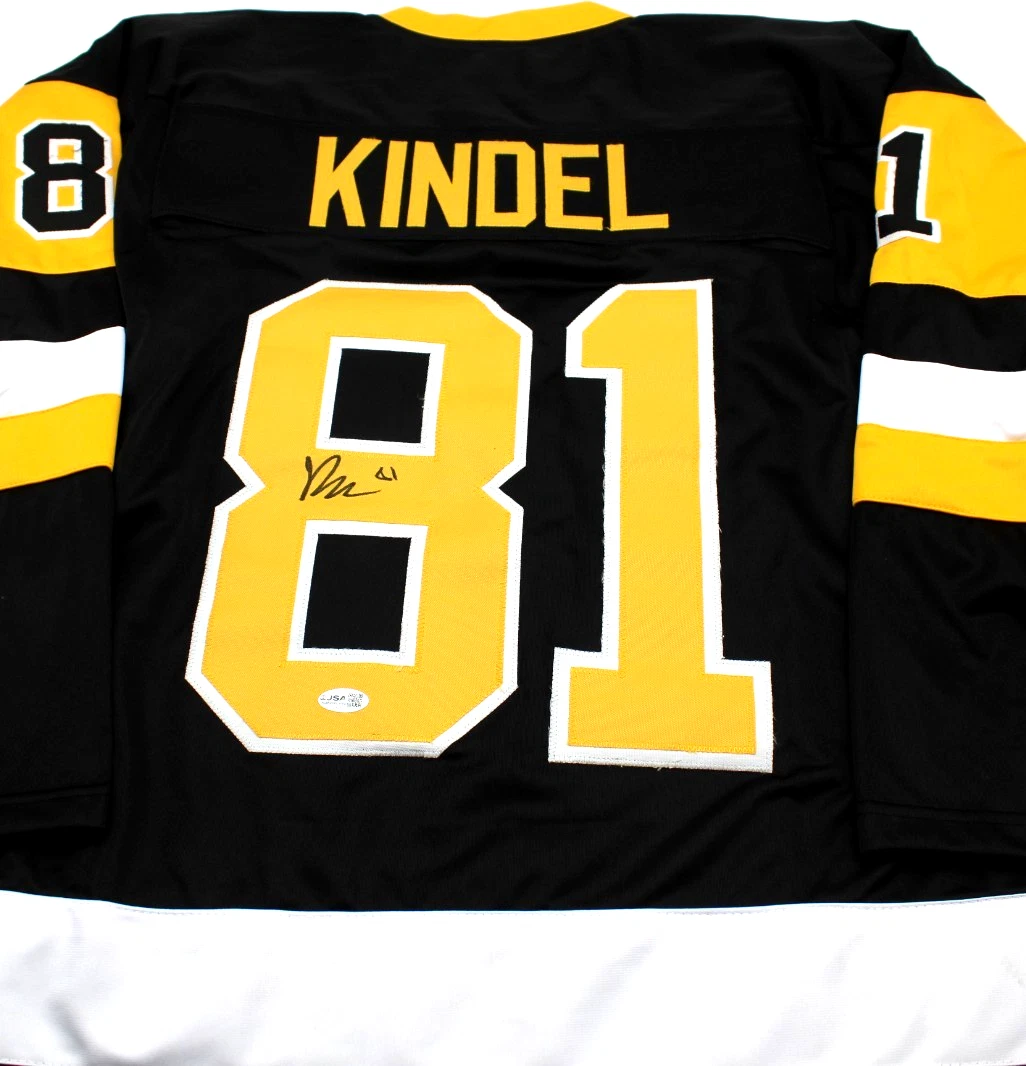Ben Kindel Signed Pittsburgh Penguins Custom Hockey Jersey w/JSA Witness COA