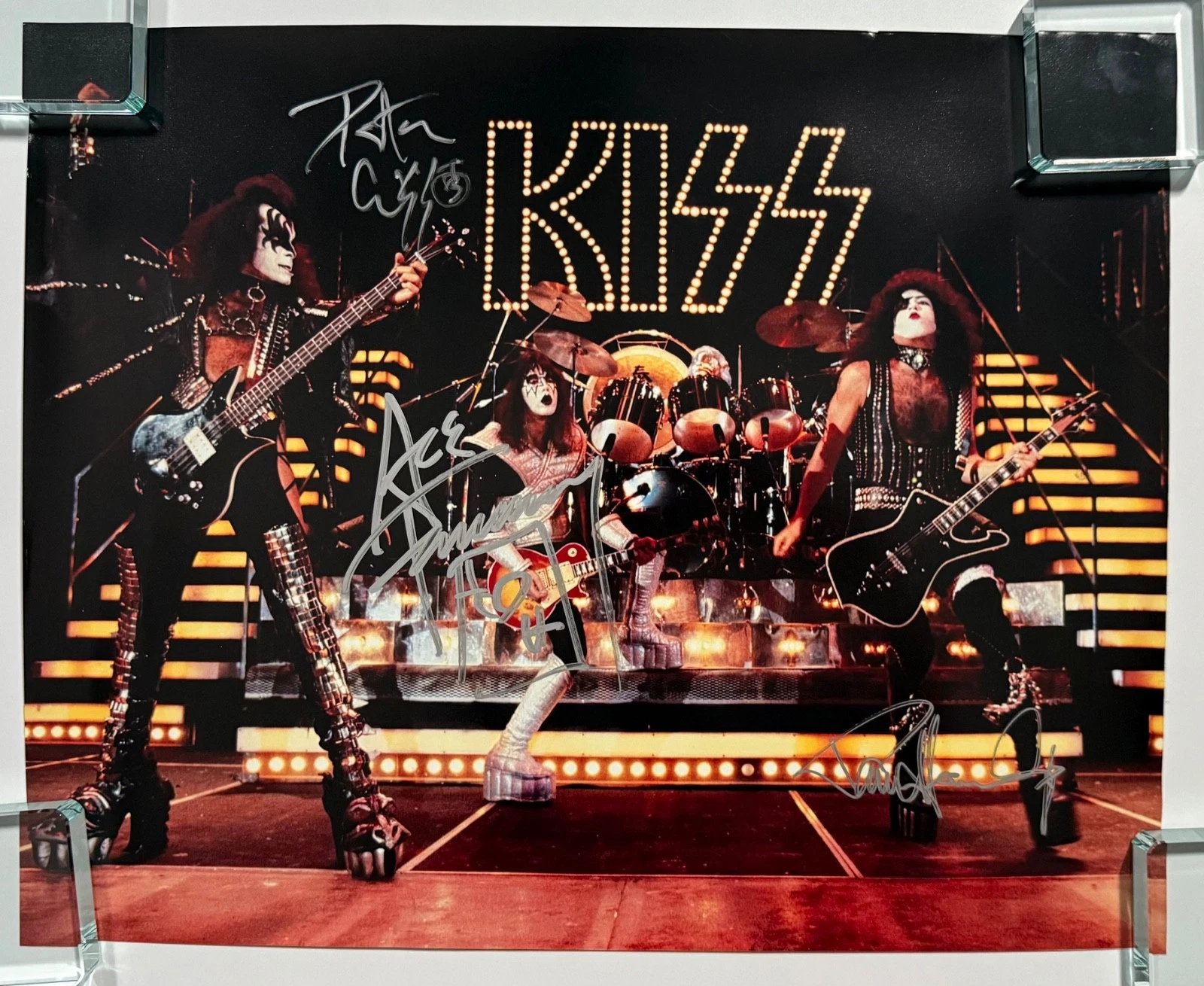 KISS Signed Autograph JSA 20 x 16 photo Ace Frehley Peter Criss Paul Stanley
