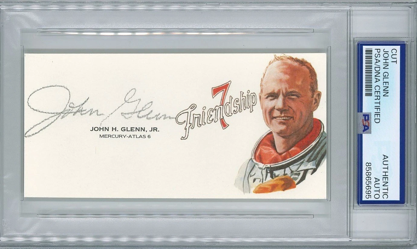 John Glenn Signed Cut Signature PSA/DNA Encapsulated Mercury 7 NASA Astronaut