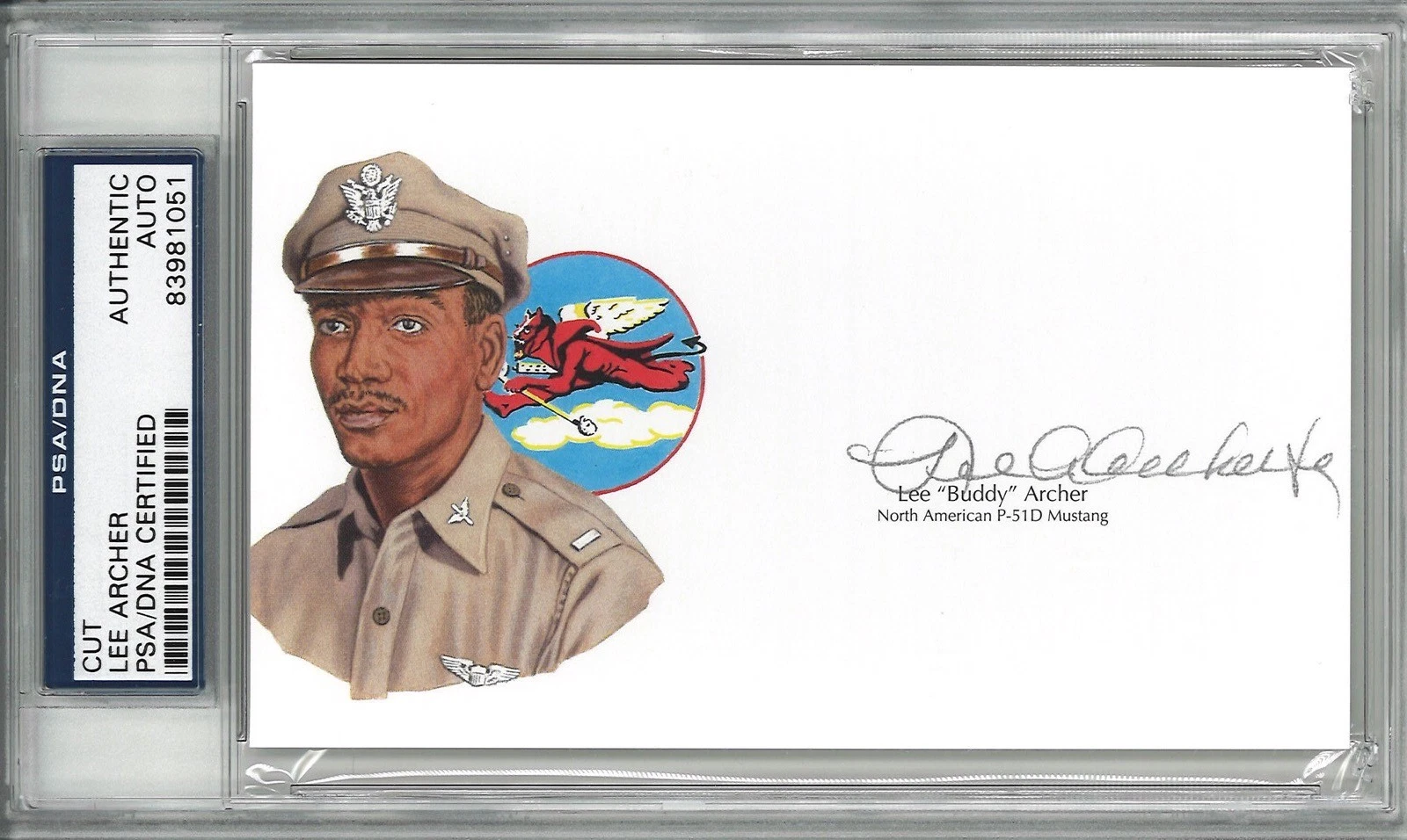 Lee Archer Jr Signed Cut Signature PSA/DNA Tuskegee Airmen Red Tails GOE P-51D