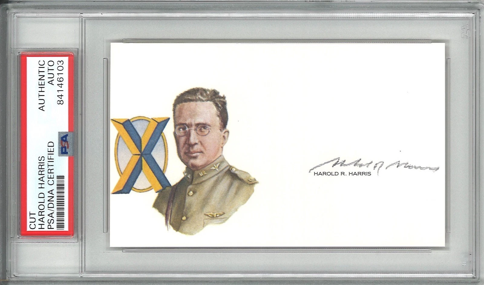 Harold R Harris Signed Cut Signature PSA/DNA Aviation Pioneer GOE