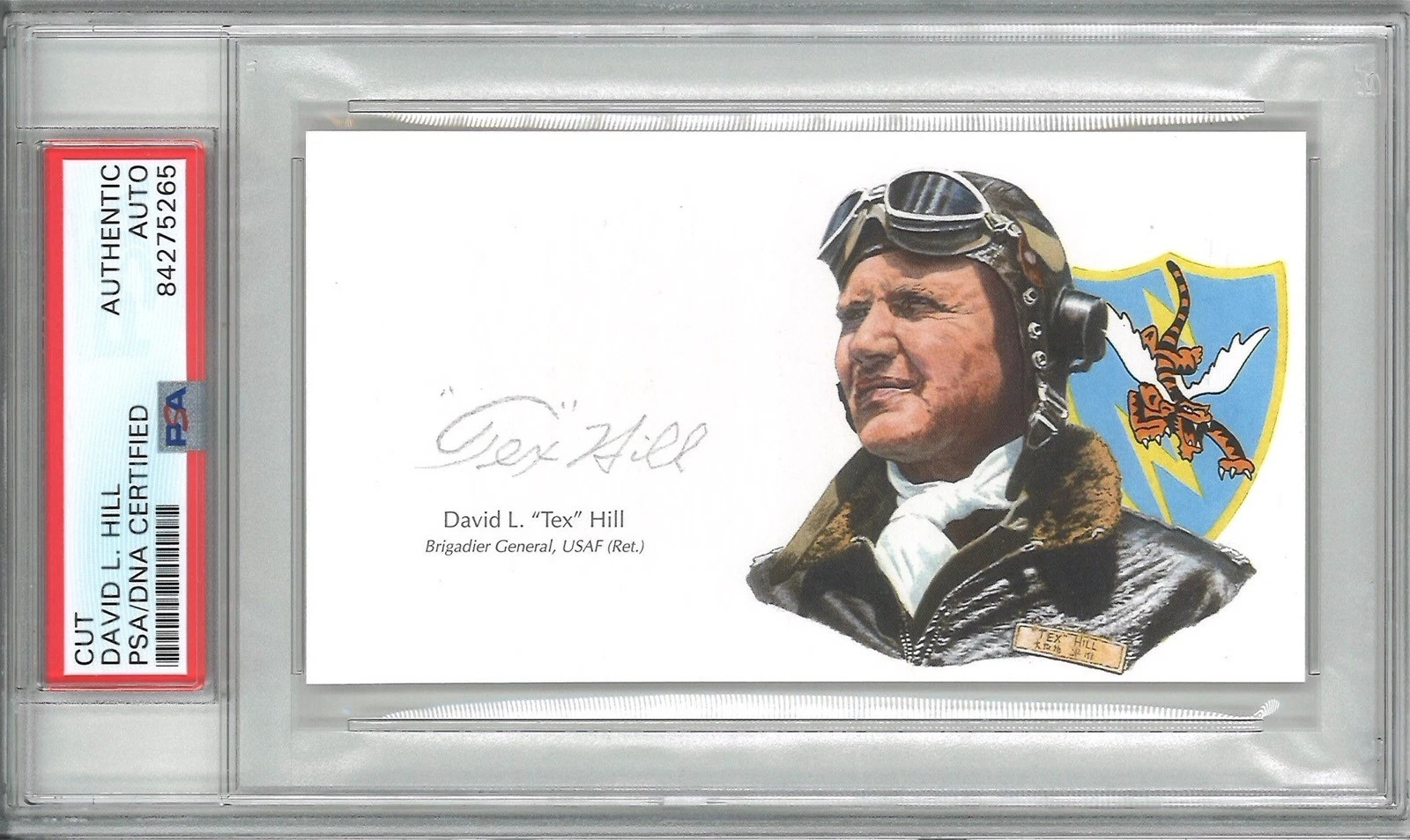 David Tex Hill Signed Cut Signature PSA/DNA Flying Tigers Ace GOE BG USAF Ret