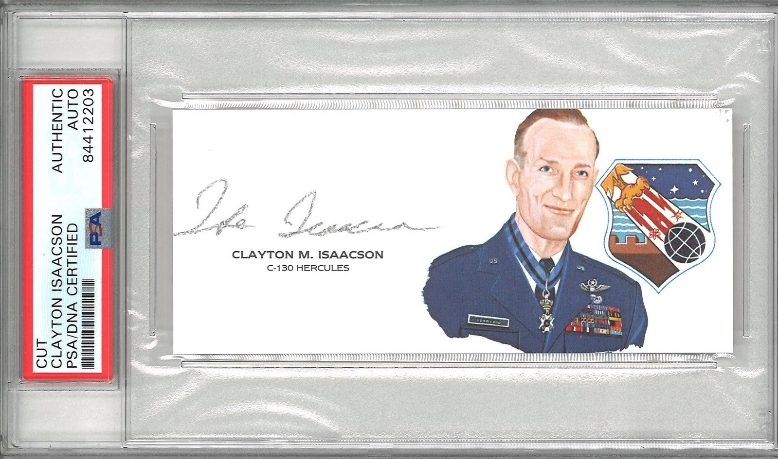 Clayton Isaacson Signed Cut Signature PSA/DNA C-130 Hercules GOE