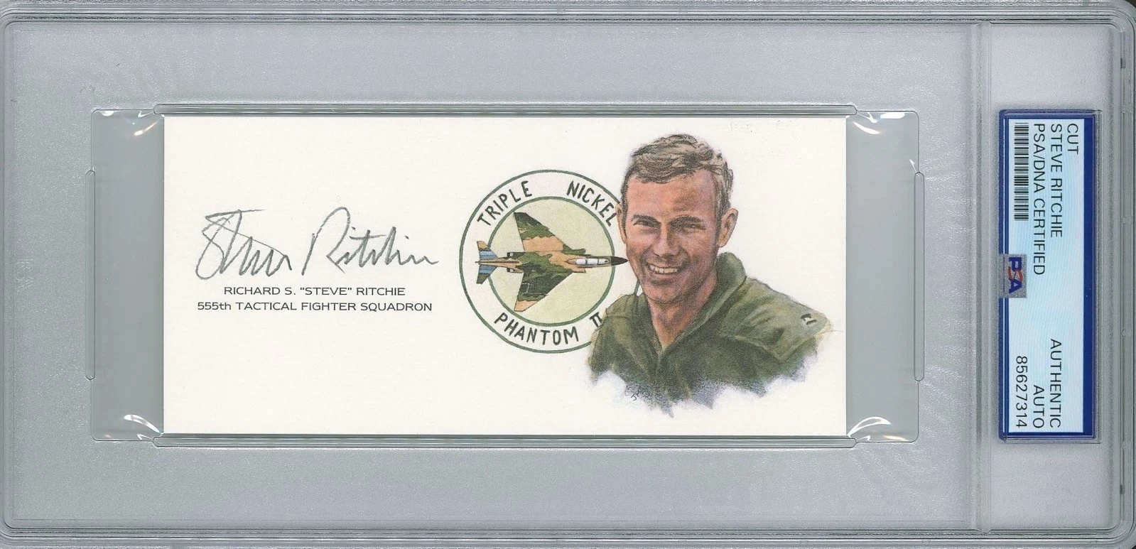 Steve Ritchie Signed Cut Signature PSA/DNA Vietnam Ace GOE RSR