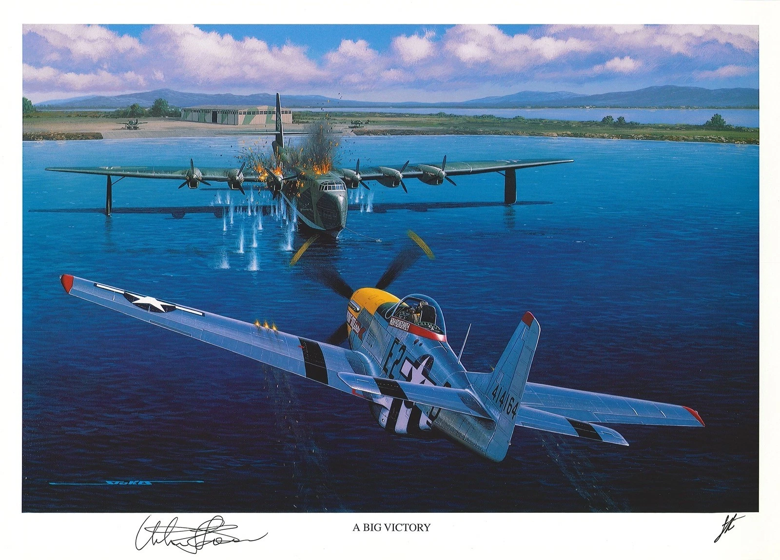 Urban Drew Signed A Big Victory Print Stan Stokes WWII Ace AIV