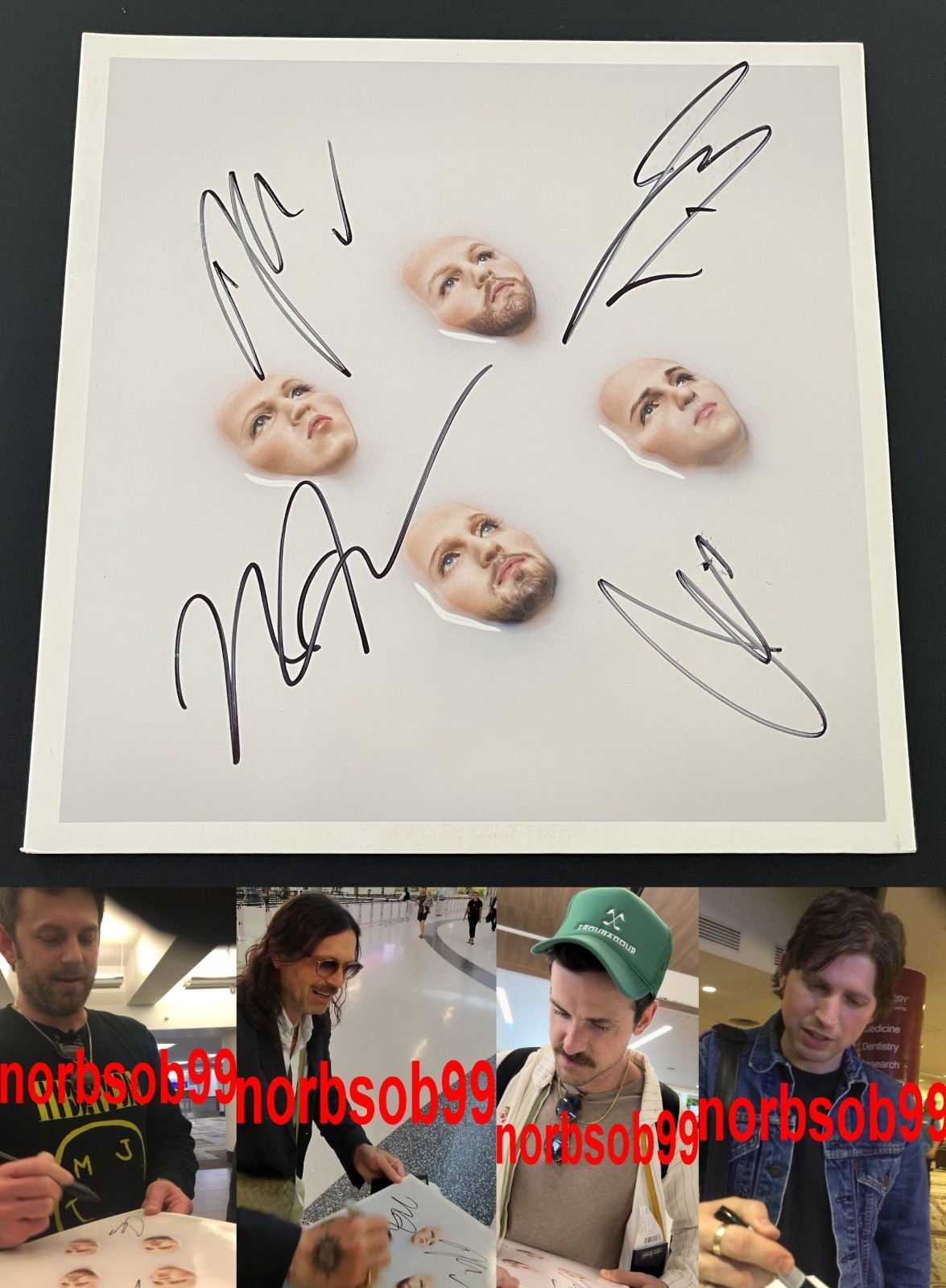 KINGS OF LEON X4 SIGNED AUTOGRAPH WALLS VINYL ALBUM RECORD w/EXACT PROOF & COA